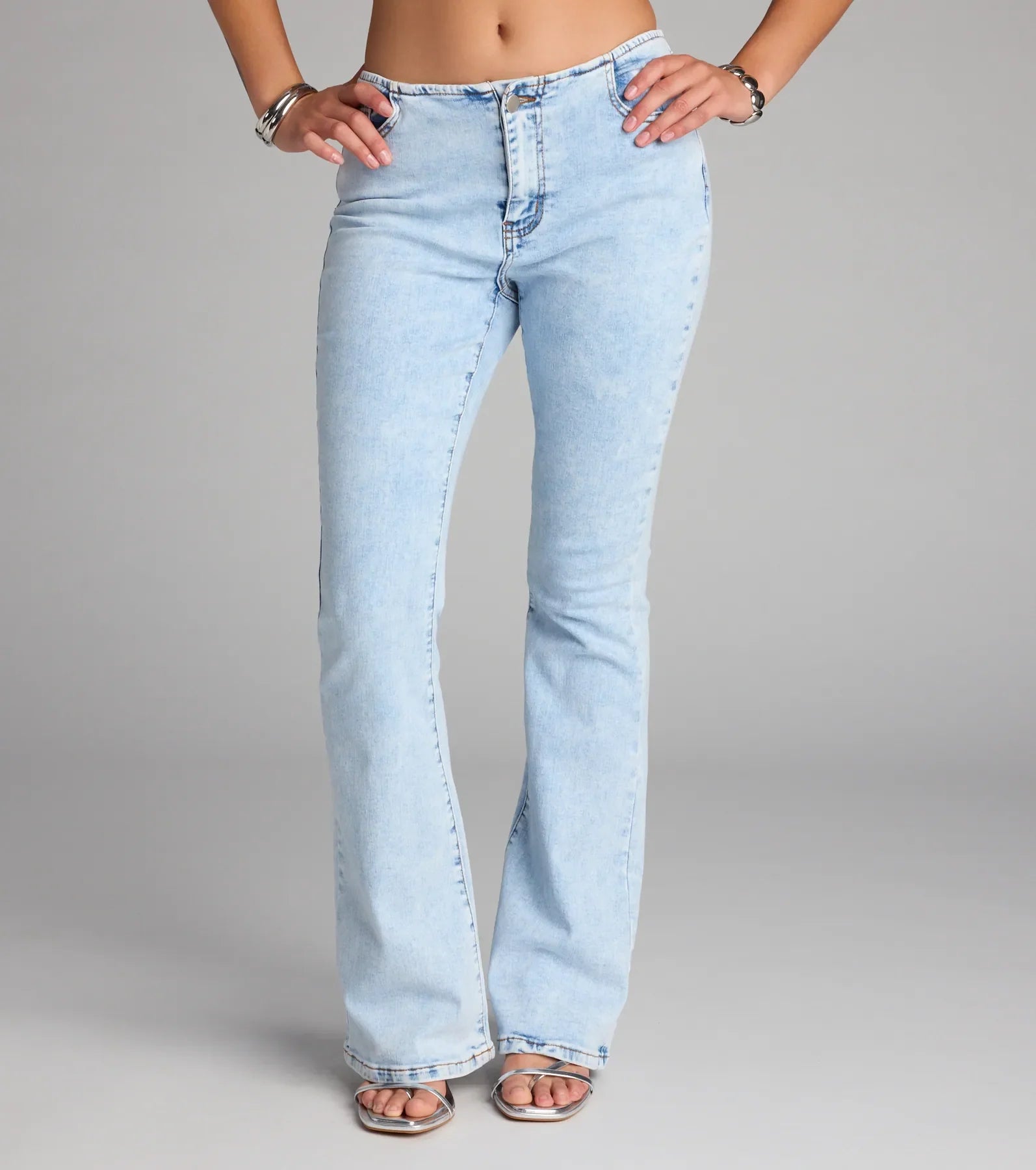 Retro Vibes Only Mid Rise Flare Denim Jeans