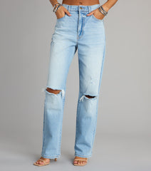 High-Rise Distressed Boyfriend Jeans