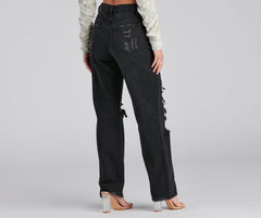 Distressed, But Well Dressed Boyfriend Jeans