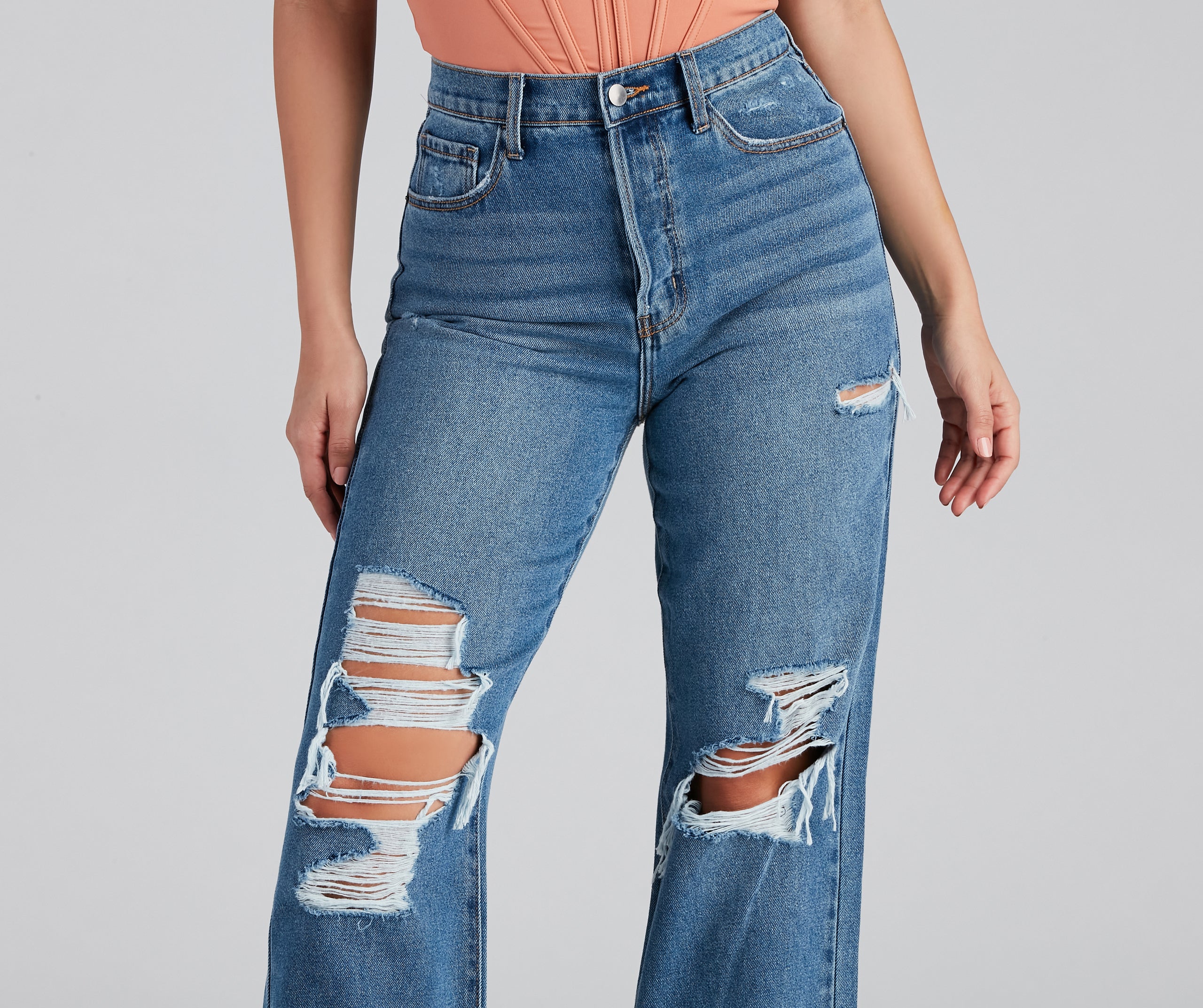 Distressed, But Well Dressed Boyfriend Jeans