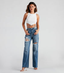 Straight Forward High Rise Boyfriend Jeans