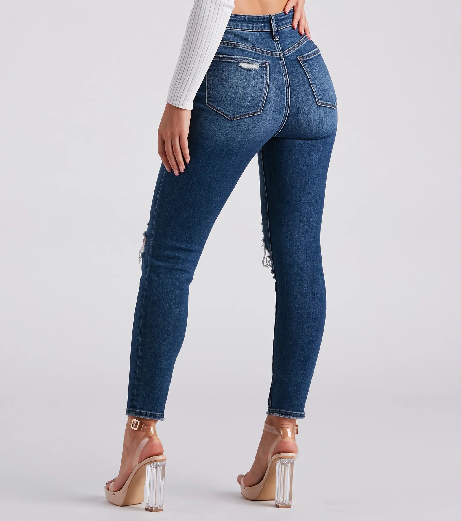 Taylor High-Rise Destructed Skinny Ankle Jeans by Windsor Denim