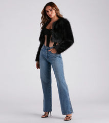 Low-Key Slay High Rise Wide Leg Slit Denim Jeans