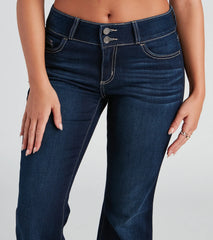 Drop It Low Mid Rise Flare Denim Jeans