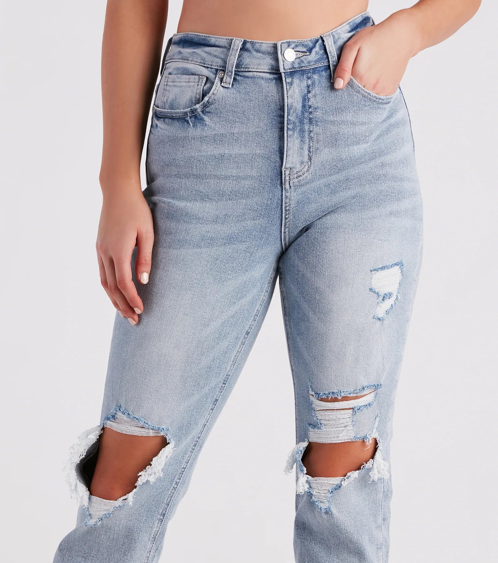 High-Rise Straight Cropped Jeans by Windsor Denim