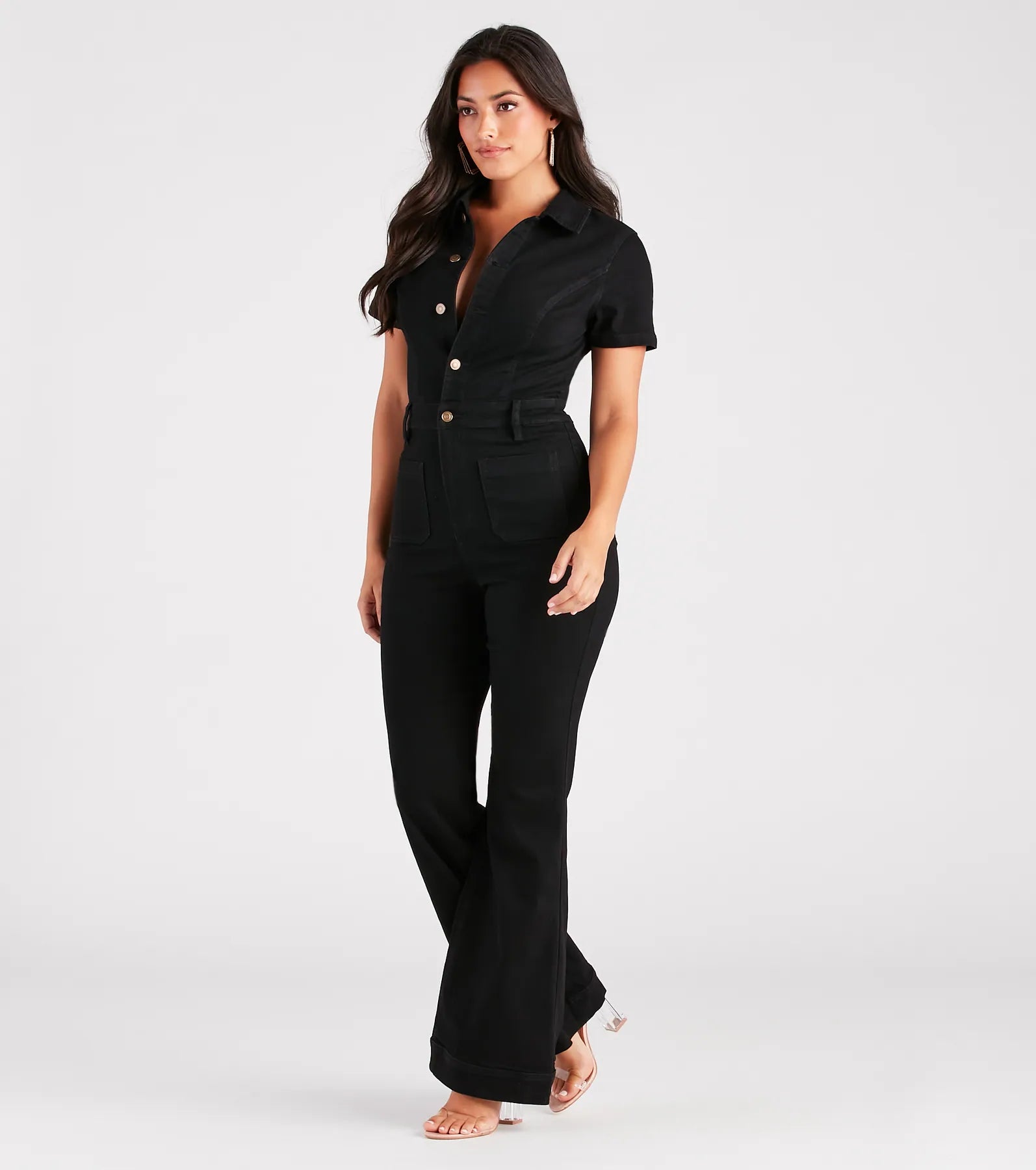 Gimme The Flare Denim Jumpsuit