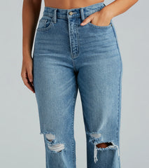 Perfect Pair High-Rise Destructed Straight-Leg Jeans