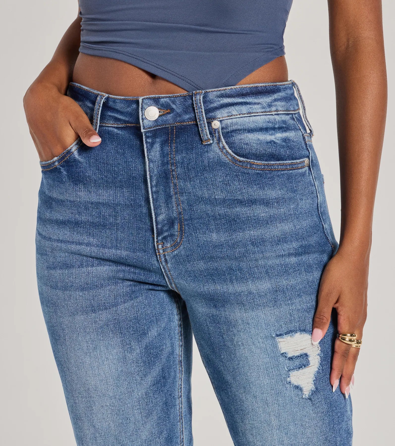 High-Rise Straight Cropped Jeans by Windsor Denim