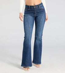 Make A Scene Mid-Rise Flare Denim Jeans