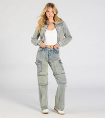 Cutie In Cargo High-Rise Denim Jeans