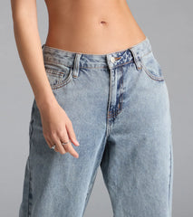 On Trend Mid-Rise Wide-Leg Denim Jeans