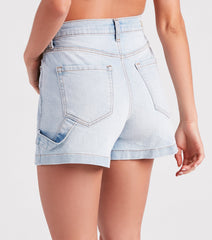 On The Move High-Rise Cargo Denim Shorts
