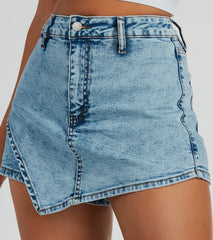 Center Stage High-Rise Acid Denim Skort