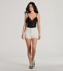 Attention Getter V-Neck Sheer Mesh Bodysuit