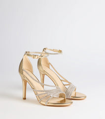 Radiant Night Rhinestone Metallic Stiletto Heels