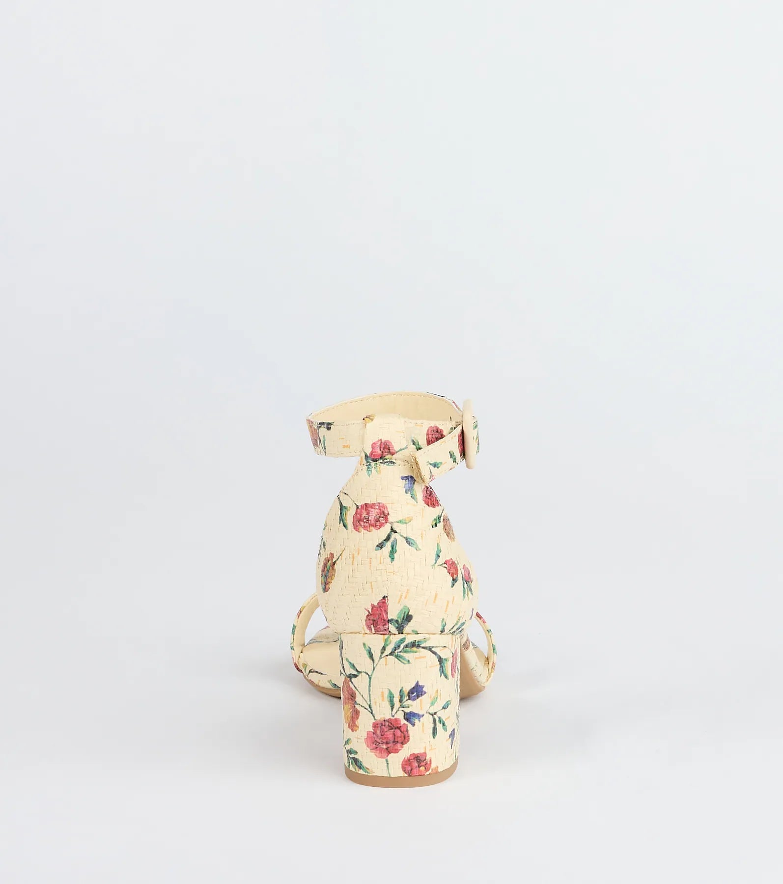 Chic Steps Floral Low Block Heels