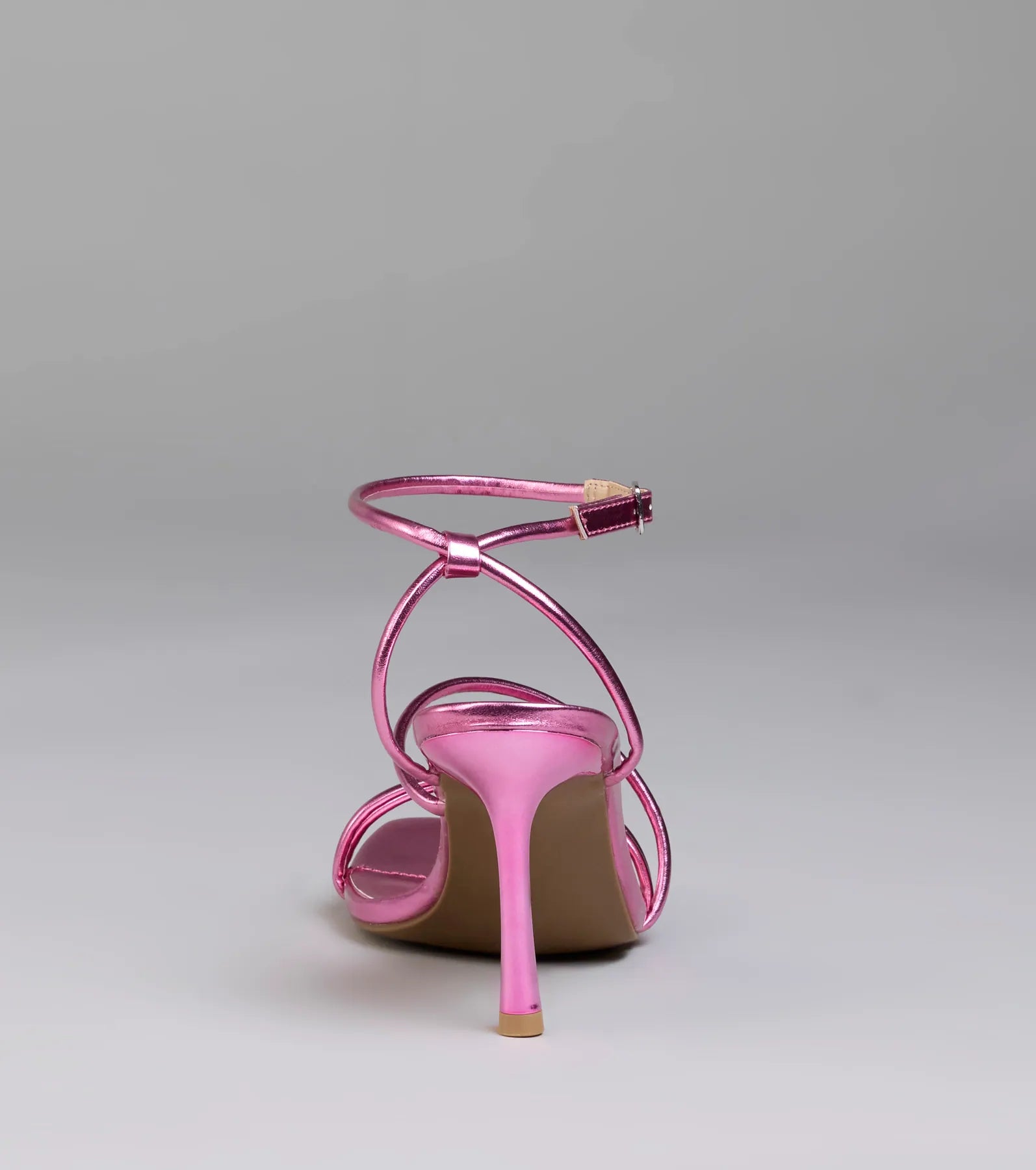 Edgy Elegance Metallic Strappy Stiletto Heels