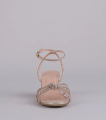 Sparkle Mode Rhinestone Strappy Glitter Block Heels