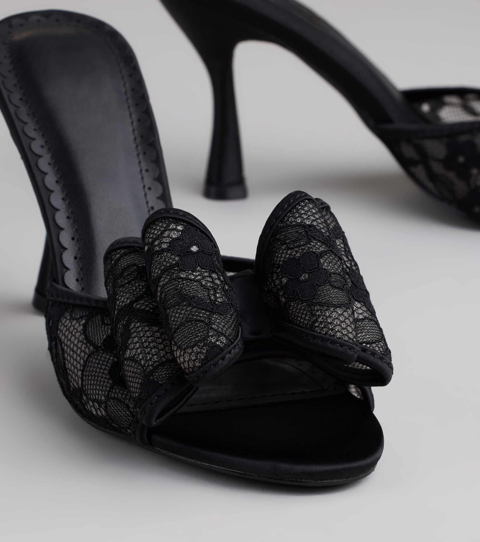 Flirt Alert Lace Bow Stilettos