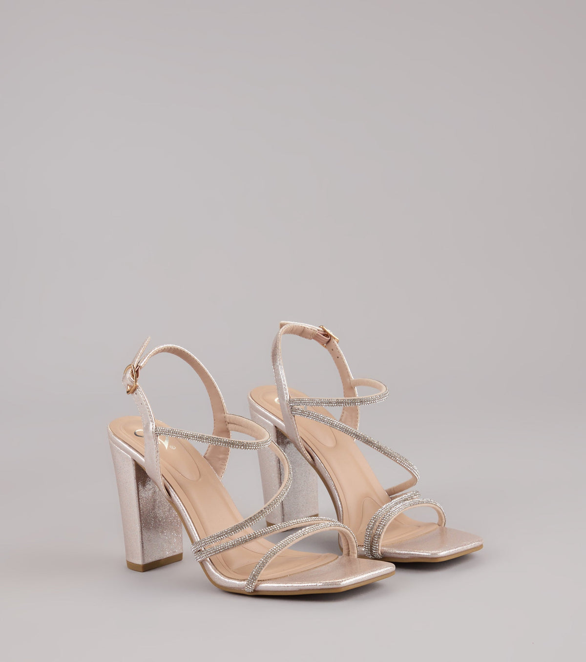 Star of the Night Glitter Rhinestone Block Heels