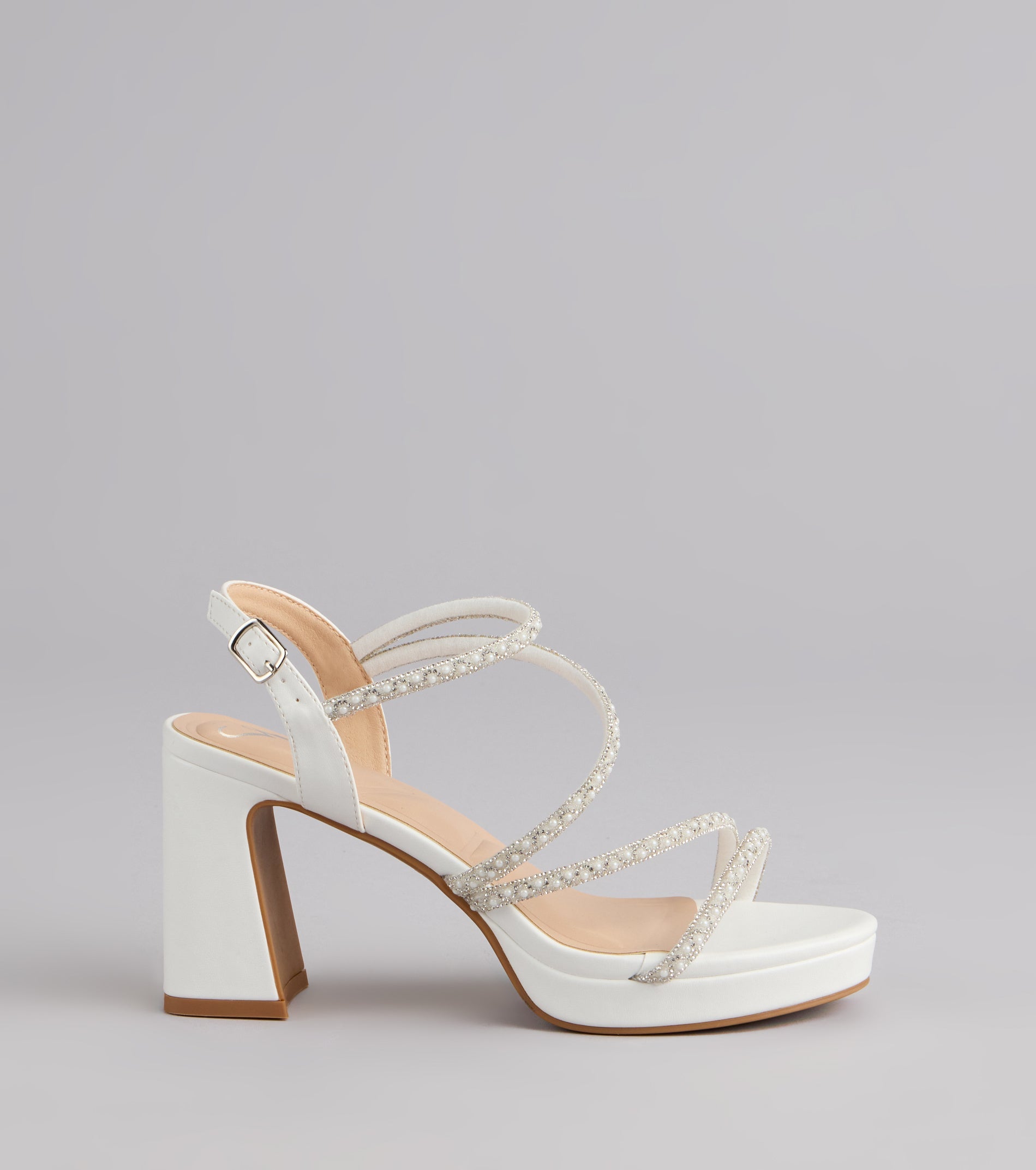 Shine On Pearl Rhinestone Heels