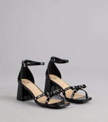 City Lights Bow Grommet Block Heels