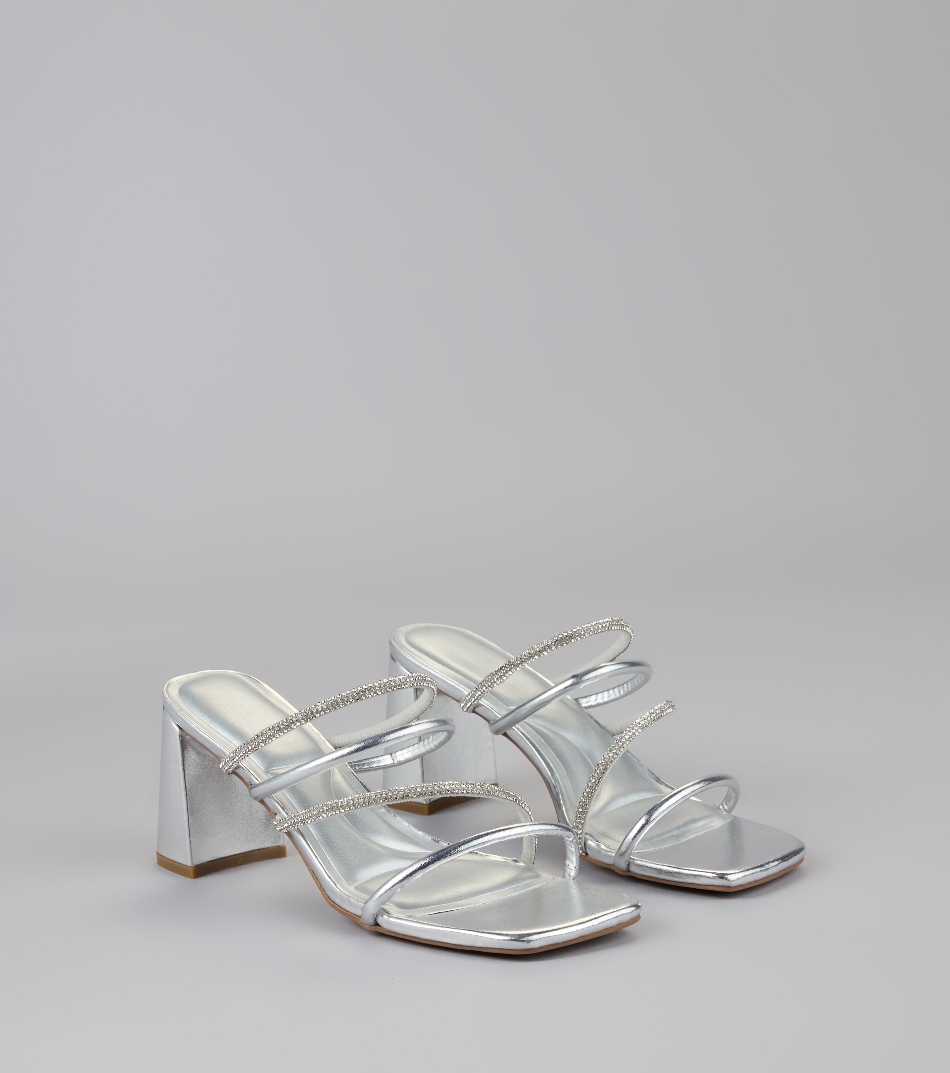 Strut In Style Rhinestone Block Heels