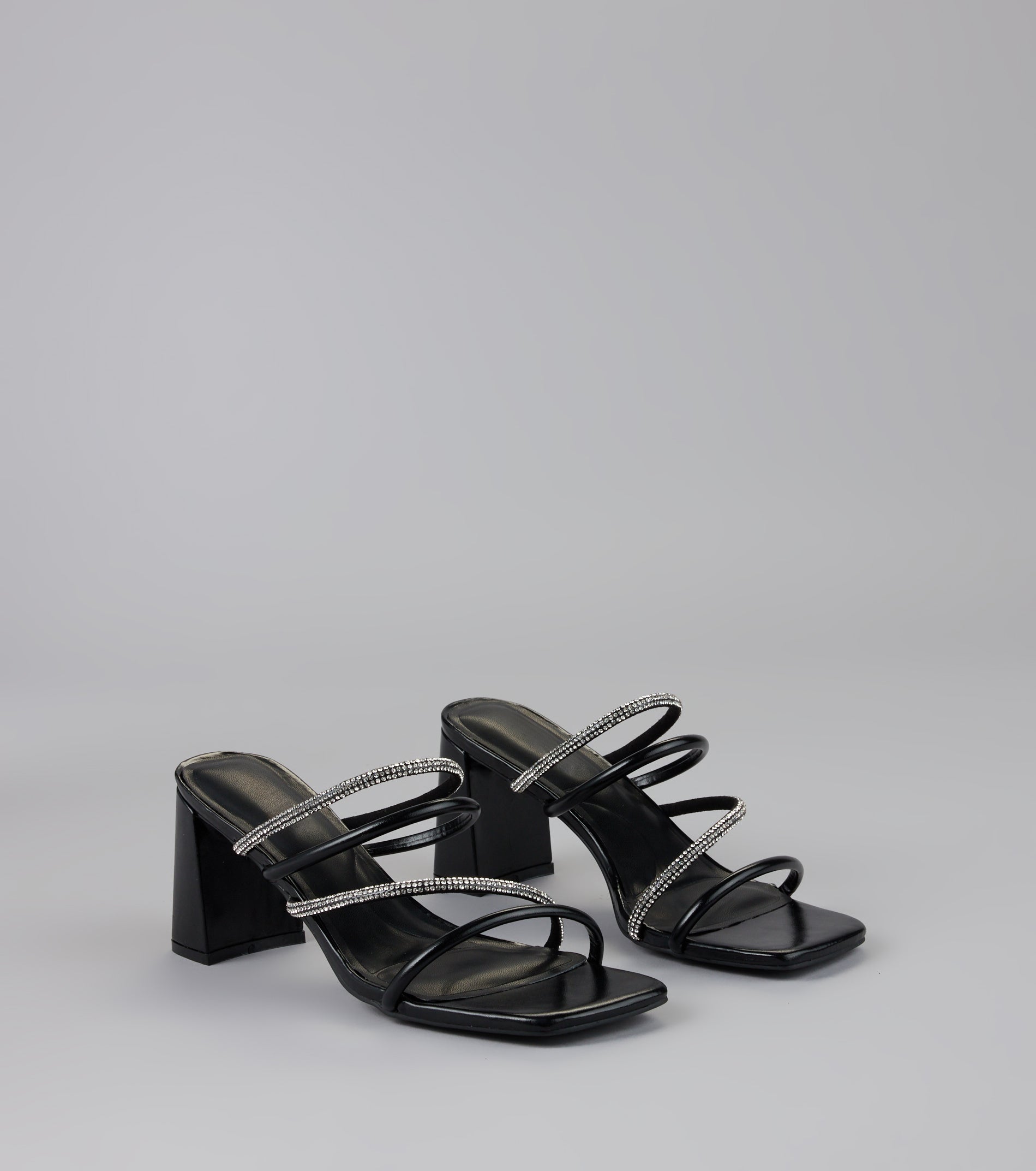 Strut In Style Rhinestone Block Heels