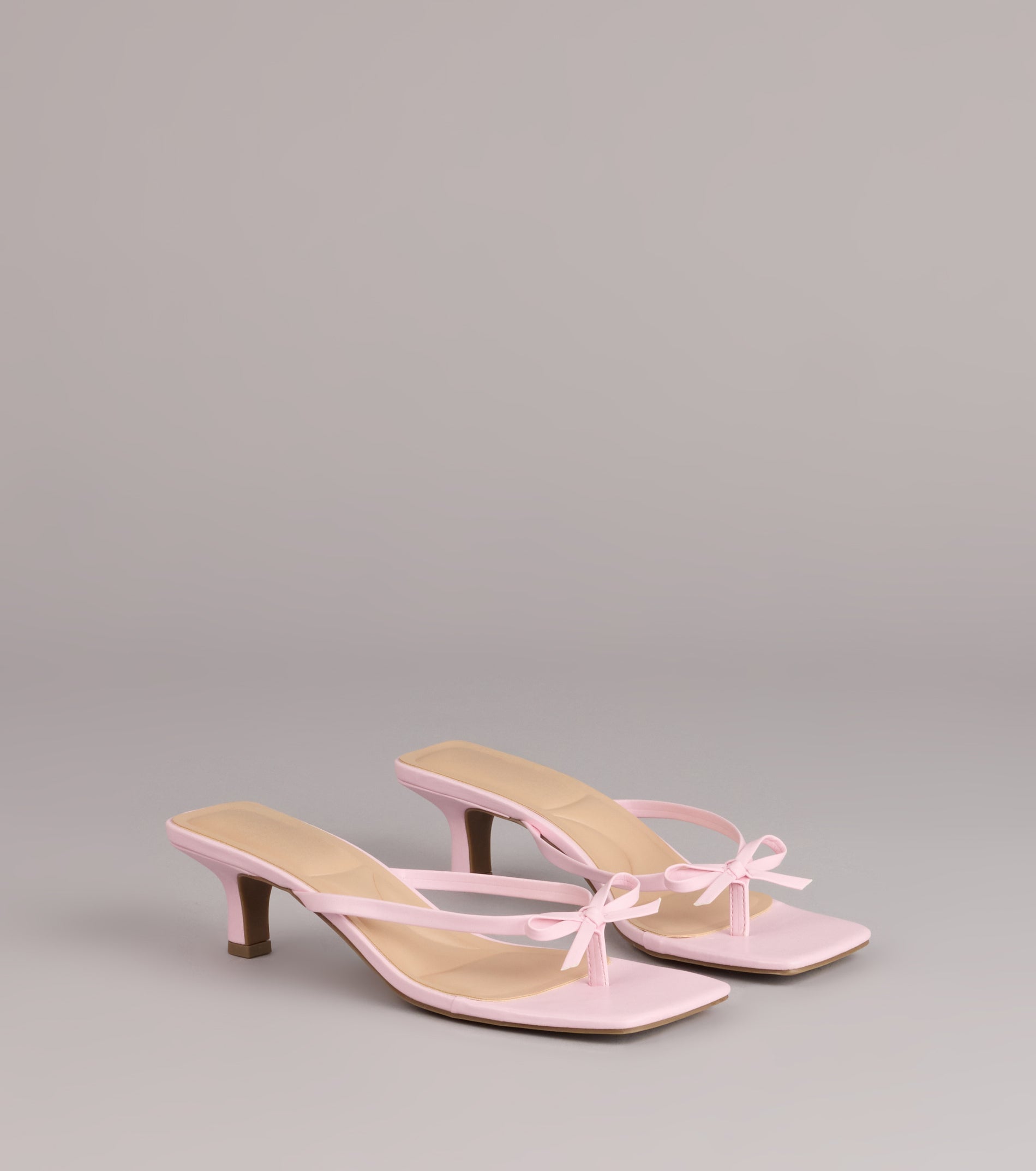 Play Nice Bow Thong Heels