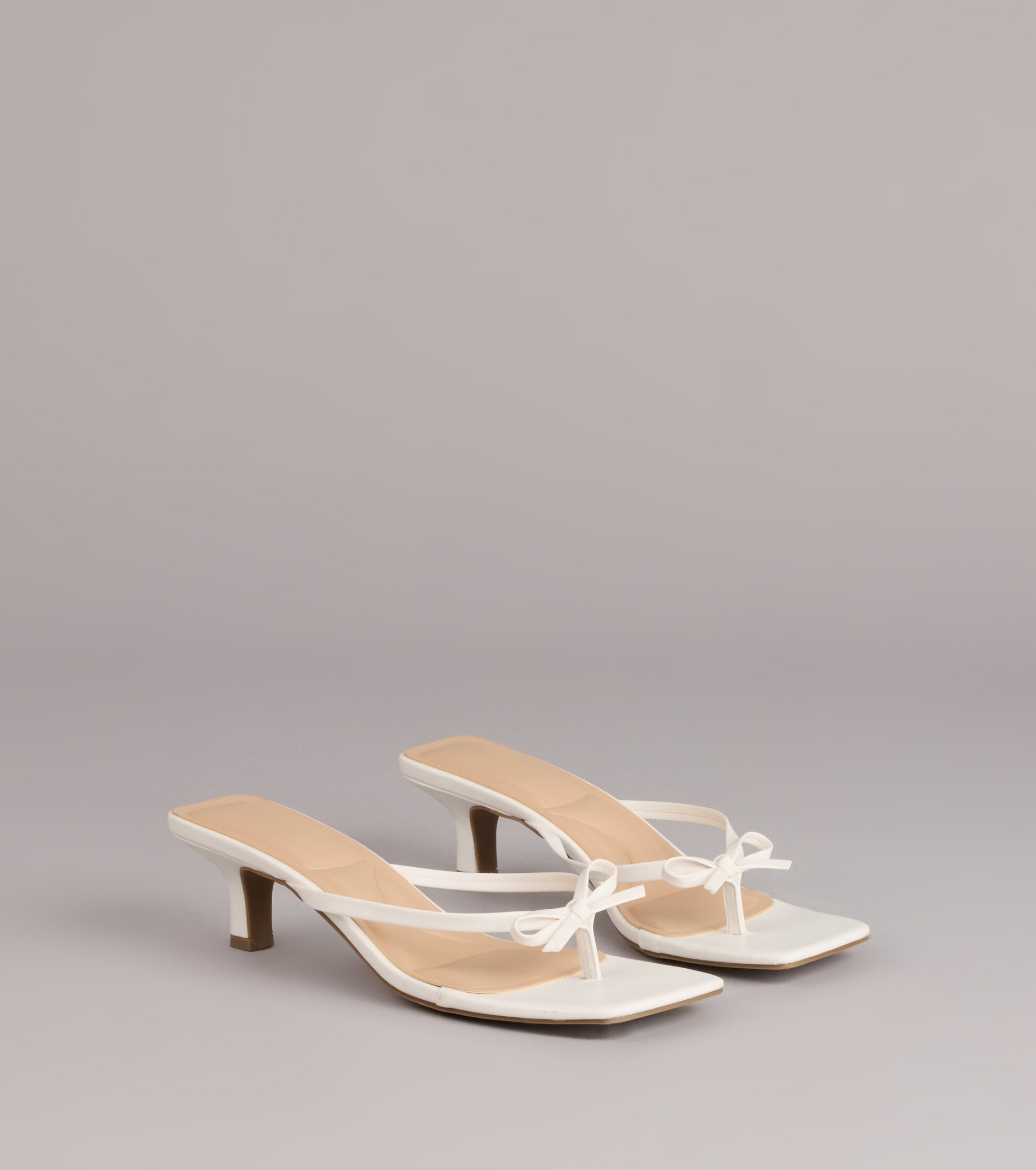 Play Nice Bow Thong Heels