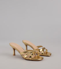 Shine Bright Metallic Thong Kitten Heels