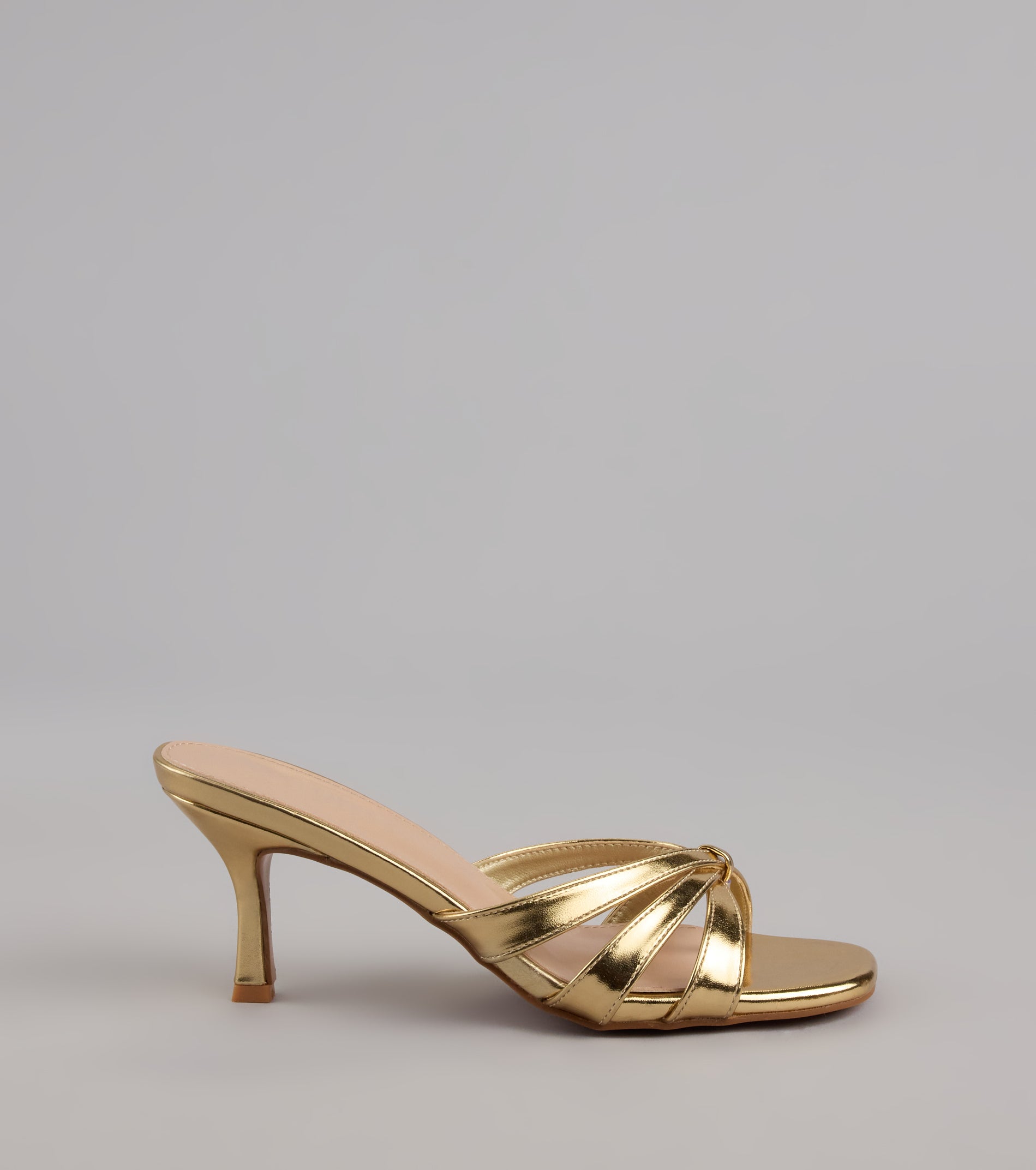 Shine Bright Metallic Thong Kitten Heels