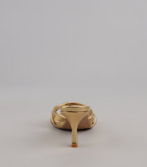 Shine Bright Metallic Thong Kitten Heels