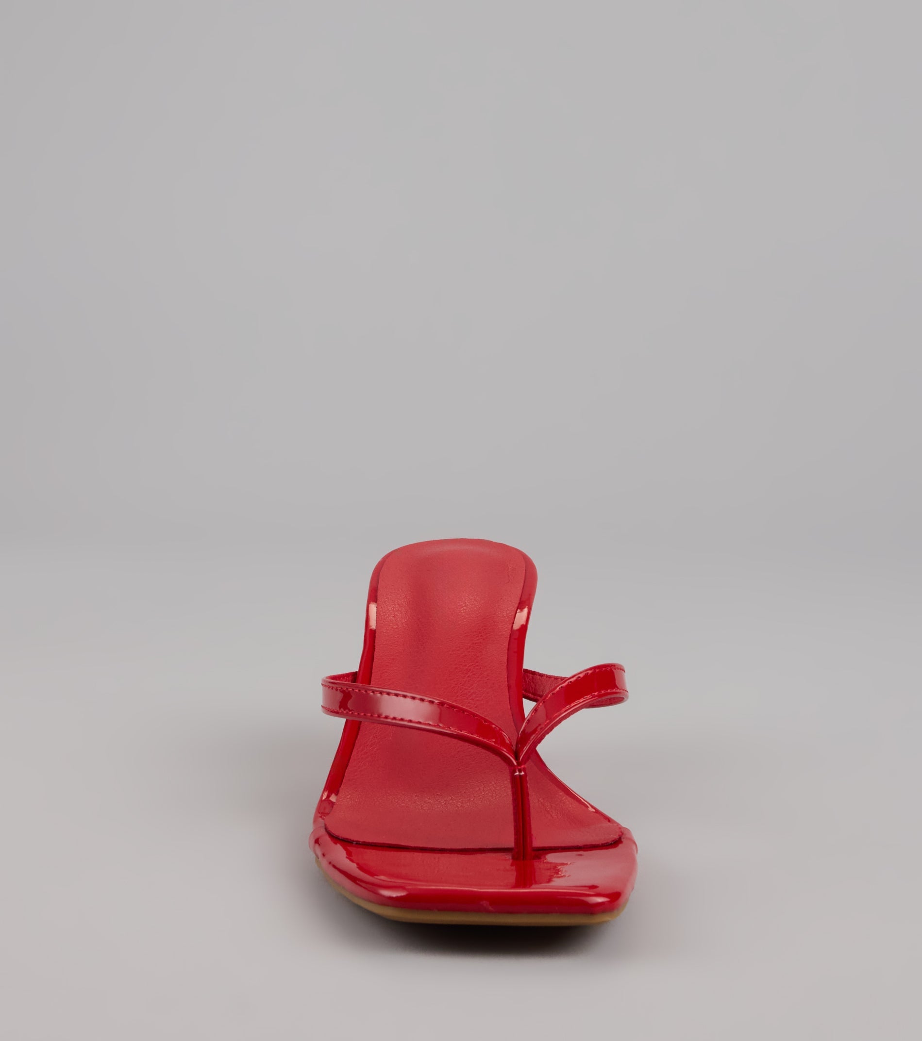 Sleek Obsessions Patent Thong Kitten Heels