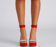 The Main Event Rhinestone Platform Stiletto Heels