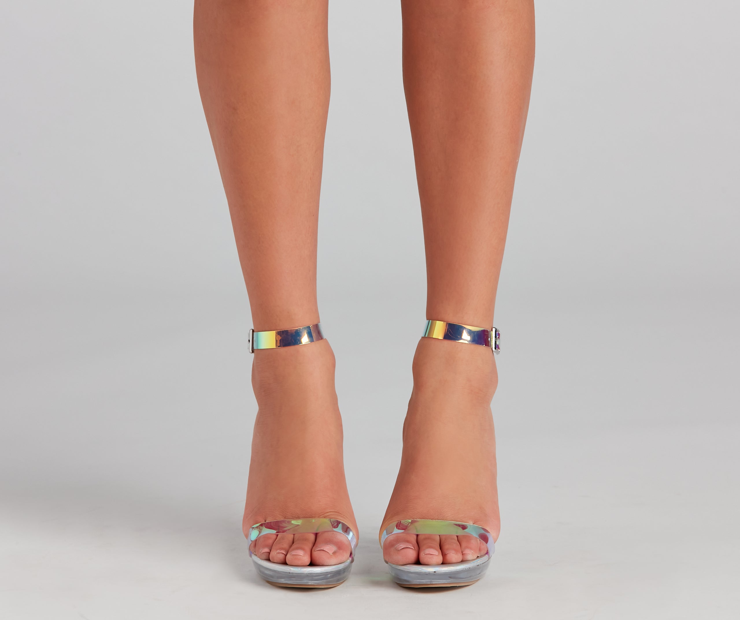 Mirror, Mirror PVC Strap Lucite Heels