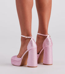 Glam Diva Rhinestone Platform Heels