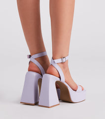 Stylish Dimension Platform Block Heels