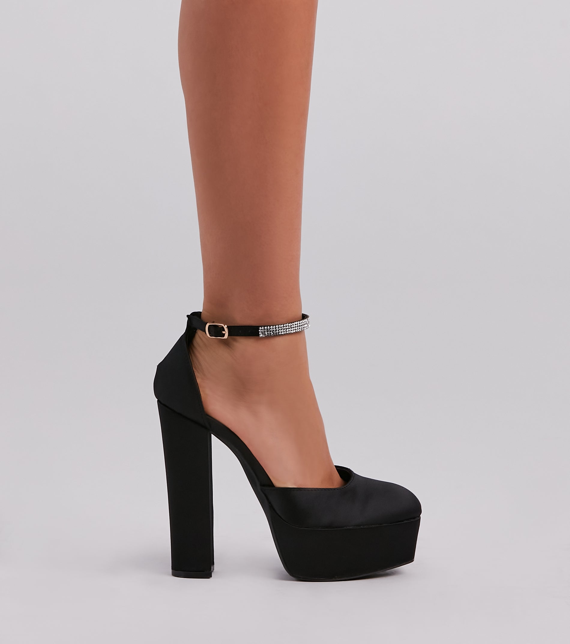 Season To Party Satin Platform Pumps