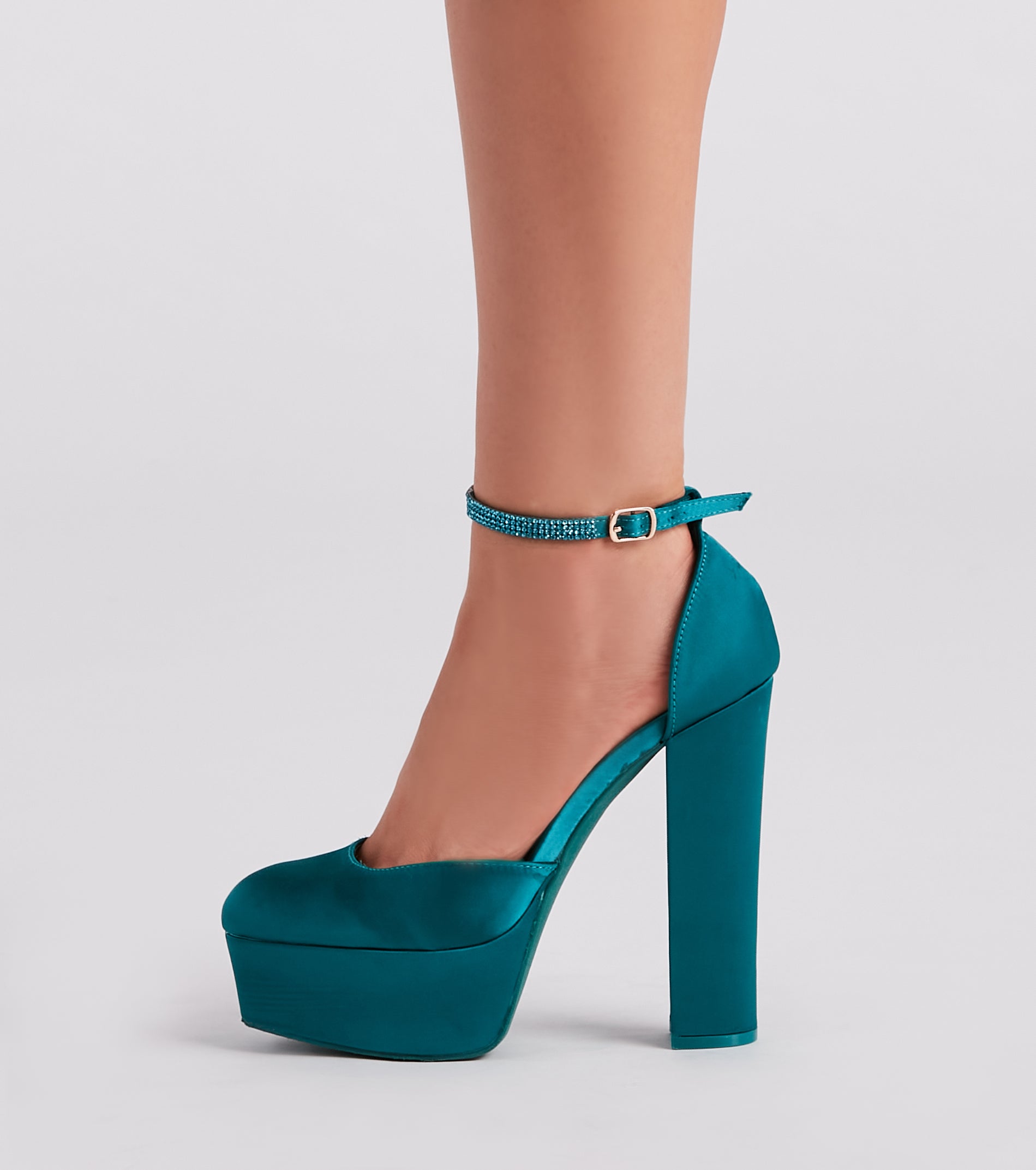 Season To Party Satin Platform Pumps