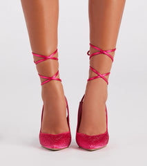 Chic Glam Rhinestone Lace-Up Stiletto Heels