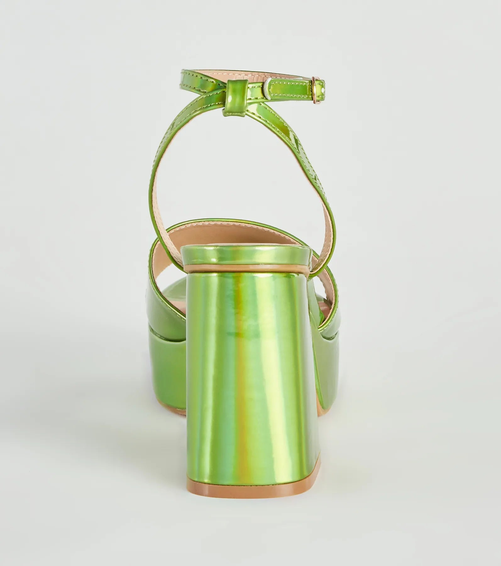 Just Like That Chrome Platform Heels