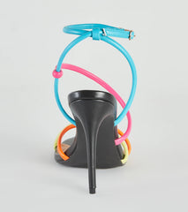 Stylish Flair Multi-Colored Strappy Stiletto Heels