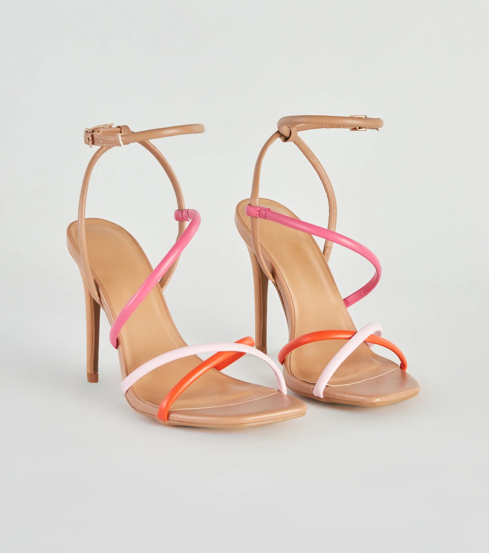Stylish Flair Multi-Colored Strappy Stiletto Heels