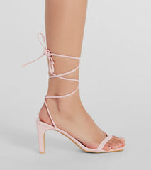 Perfect Flirt Lace-Up Heeled Thong Sandals