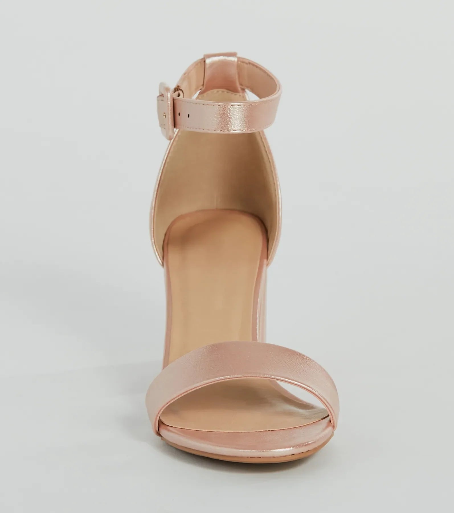 Elegantly Minimal Faux Leather Short Block Heels