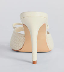 Adorable Finesse Knit Bow Stiletto Heels