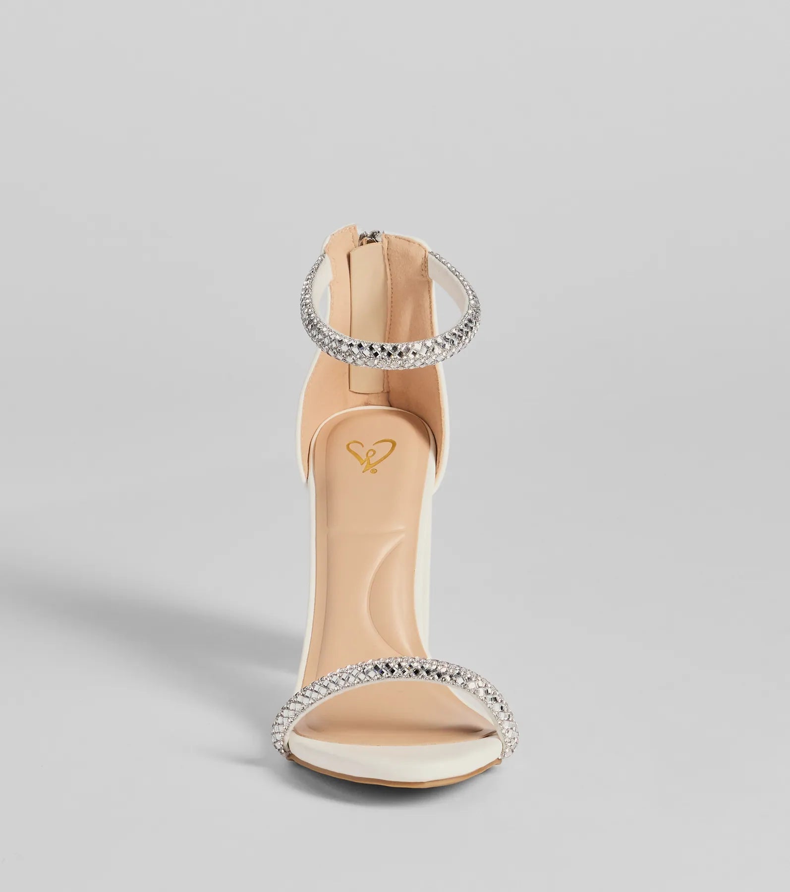 Glam Moves Rhinestone Strap Block Heels