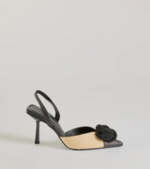Trendy Fab Raffia Flower Stiletto Pumps