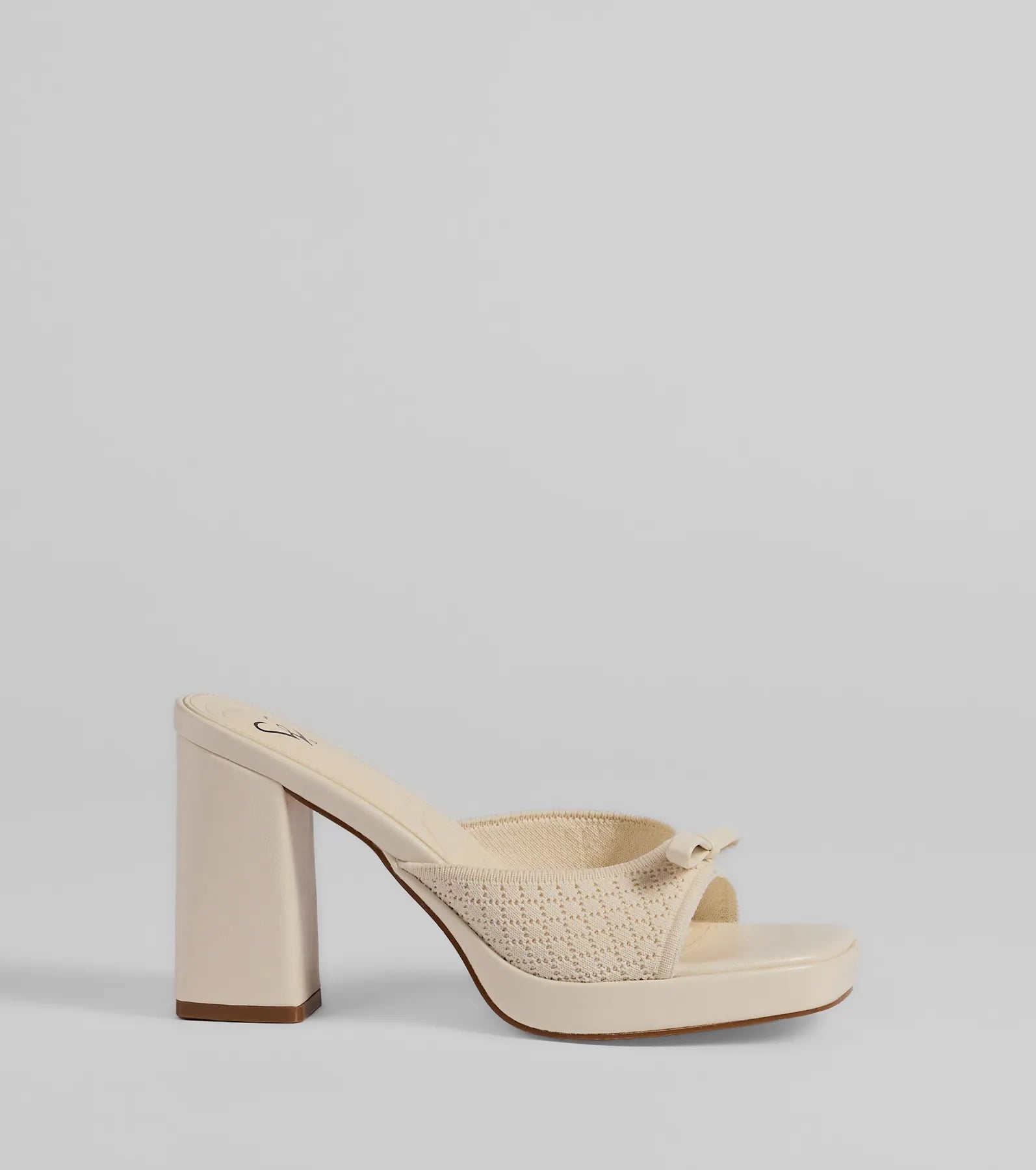 Cute Vibes Bow Platform Knit Mules